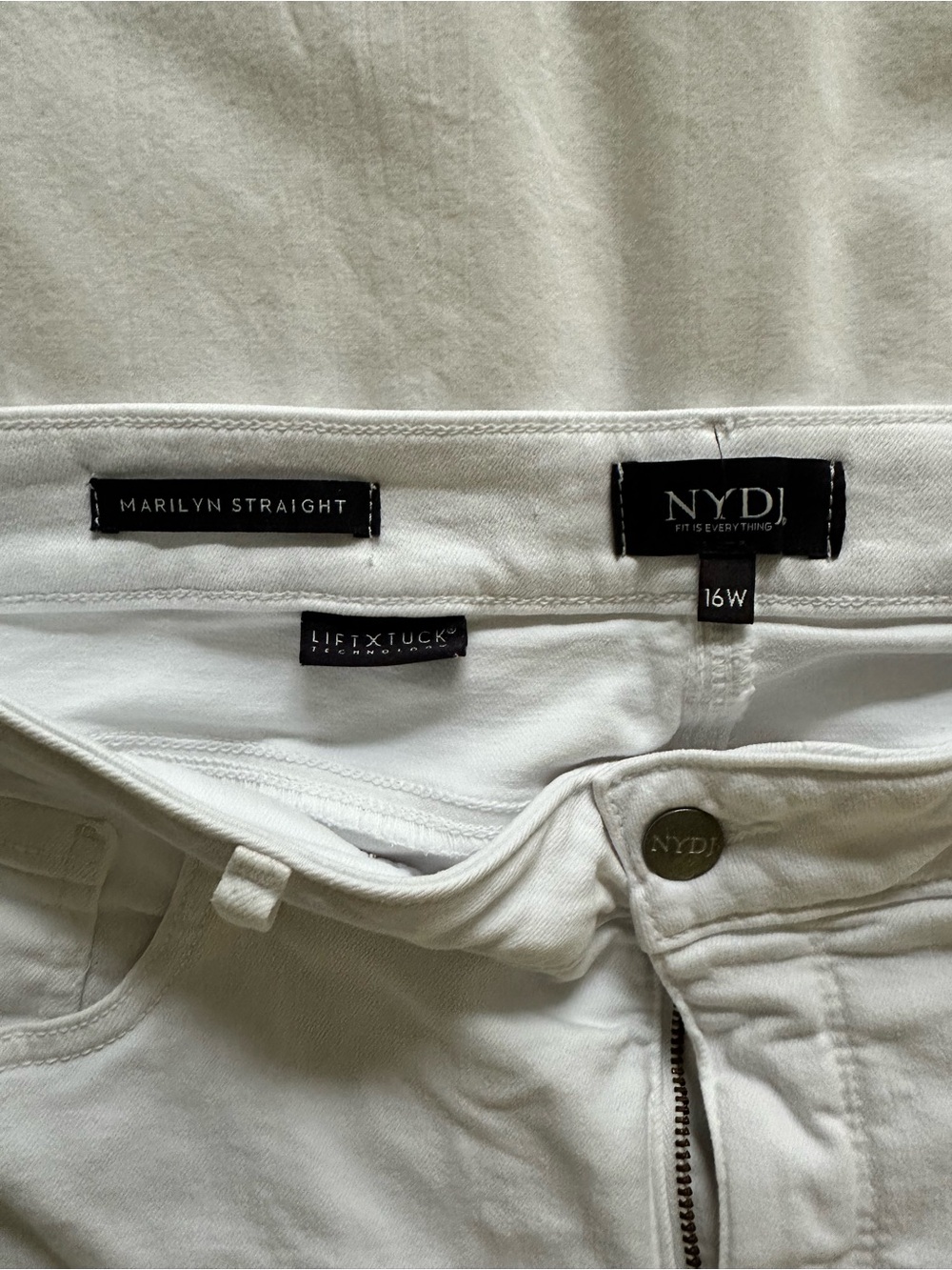 NYDJ White Marilyn Straight Women's Jeans - Picture 2 of 2